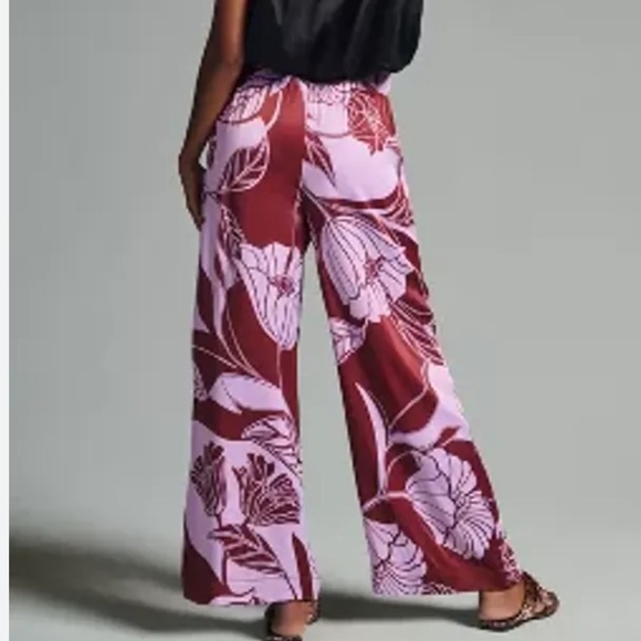 Anthropologie Maeve the saria smocked wide leg pants NWT side M - Picture 2 of 9